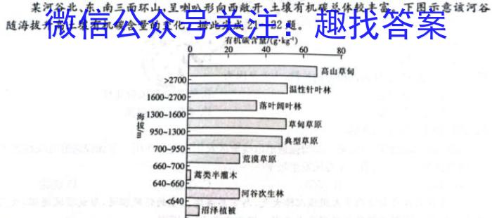 黑龙江2024届高三4月联考模拟检测卷地理试卷答案