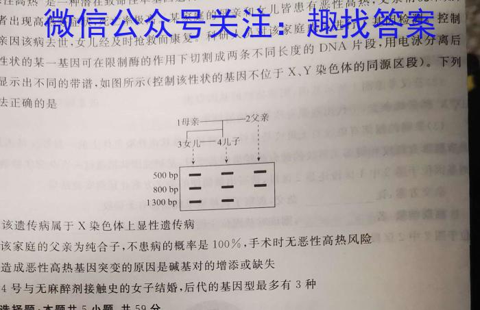 ［湖南大联考］湖南省2023-2024学年度高二年级上学期12月联考生物学试题答案