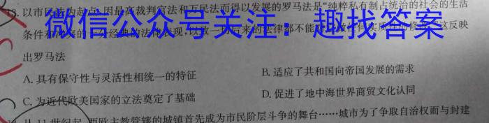 云南省楚雄州中小学2023~2024学年高二上学期期中教育学业质量监测(24-59A)历史