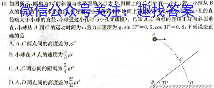 2024届普通高校招生全国统一考试仿真模拟·全国卷 YX-E(一)物理试题答案