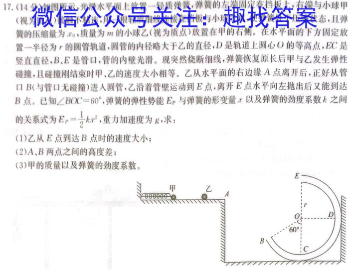 2024年全国高考仿真模拟卷(三)物理试卷答案