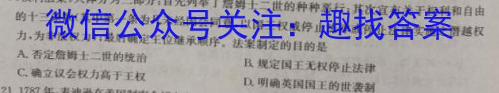 文博志鸿·河南省2023-2024学年九年级第一学期学情分析二历史试卷