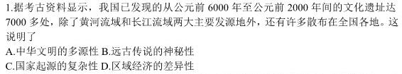 神州智达 2023-2024高二省级联测考试 上学期期中考试历史