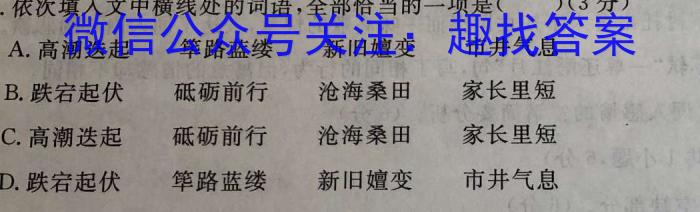 [泸州一诊]2023-2024学年泸州市高2021级第一次教学质量诊断性考试语文