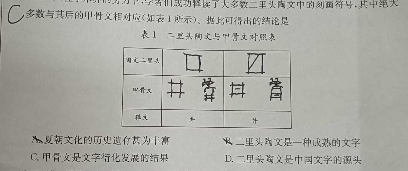 九师联盟 2024届高三11月质量检测(新教材-L)历史