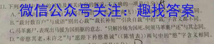 云南省2024届云南三校高考备考实用性联考卷(四)(黑黑白白黑黑黑)/语文