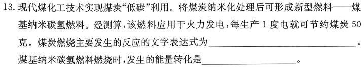 1［独家授权］安徽省2023-2024学年七年级上学期教学质量调研三化学试卷答案