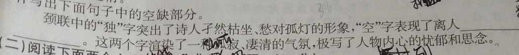 安徽省2023~2024学年度七年级上学期阶段评估(二)语文试卷 答案