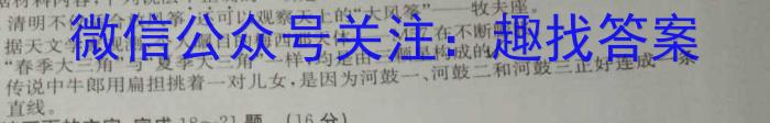 陕西省2023-2024学年度上学期九年级期中教学质量检测（B）/语文