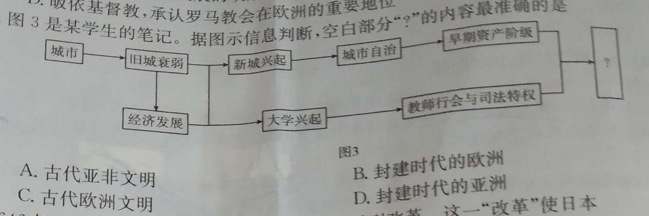 [今日更新]陕西省2024届九年级上学期11月期中联考历史试卷答案