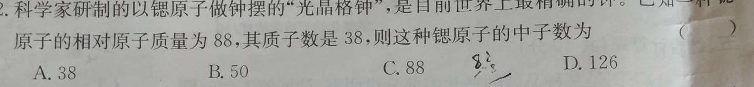 【热荐】陕西省2024届九年级教学素养测评（三）A化学