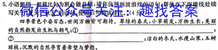 百师联盟·山西省2023-2024学年度高一年级上学期阶段测试卷（二）语文