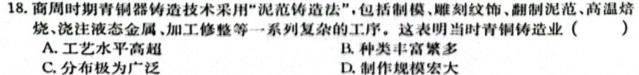 陕西省2023-2024学年度九年级第一学期阶段性学习效果评估(六)历史