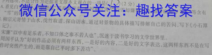 安徽第一卷·2023-2024学年安徽省九年级教学质量检测(12月)语文