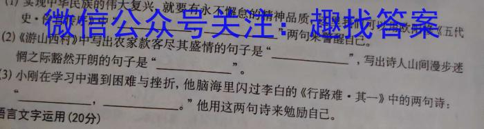 2023-2024学年度上学期高一年级湖北省部分普通高中联盟期中联考语文