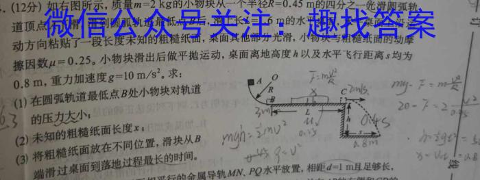 河池市2023年秋季学期高二年级八校第二次联考（12月）物理试题答案