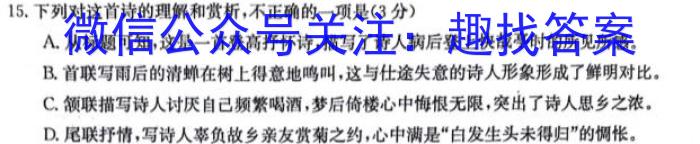 山西省2023-2024学年度九年级第一学期阶段性练习（三）语文