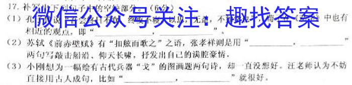 陕西省2024届九年级教学素养测评（三）A/语文