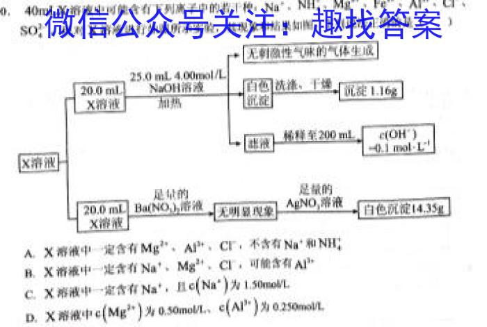 q2024届广西名校高考模拟试卷第一次调研考化学