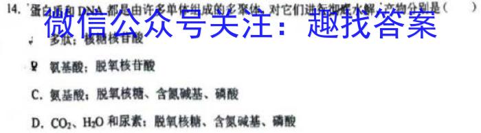 九师联盟 2023~2024学年高三核心模拟卷(中)(二)生物学试题答案