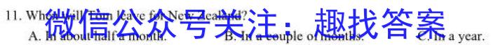 安徽省2024届第一学期九年级12月阶段练习英语