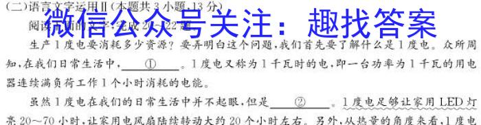 安徽第一卷·2023-2024学年安徽省九年级教学质量检测(12月)/语文