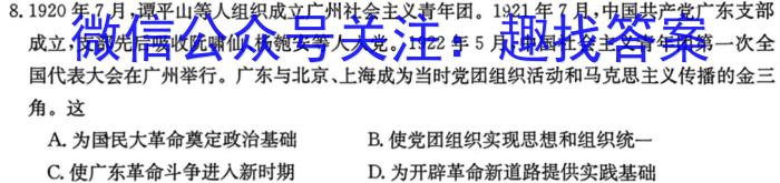 安徽省2024届淮北市淮北二中九年级第四次联考历史