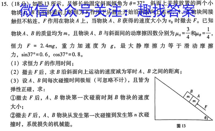 2024年普通高等学校全国统一模拟招生考试新未来高三11月联考物理试卷答案