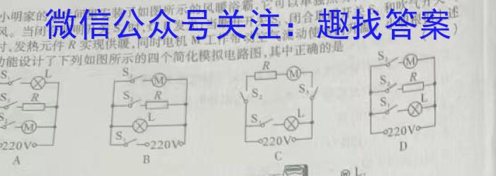 徽师联盟安徽省2024届高三12月质量检测卷物理试卷答案