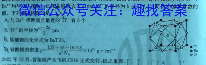 b学科网2024届高三1月模拟考试化学