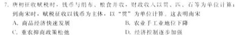华大新高考联盟2024届高三年级上学期11月联考历史试卷答案