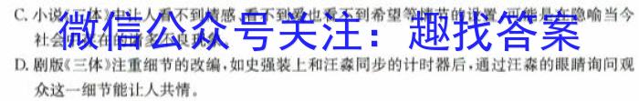 金考卷 百校联盟(新高考卷)2024年普通高等学校招生全国统一考试 领航卷(1)语文