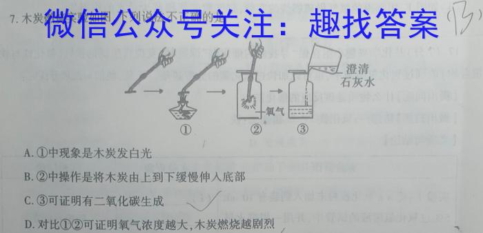 q2023-2024学年安徽省七年级教学质量检测（三）化学