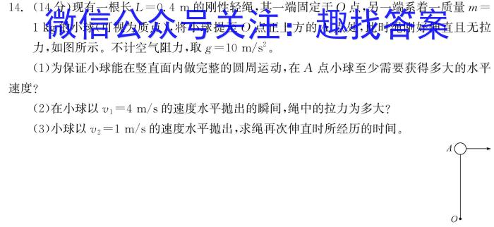 重庆市2023-2024学年高三年级上学期第二次调研考试物理试题答案