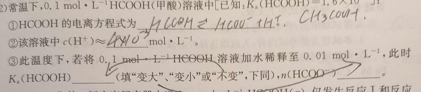 1［广东大联考］广东省江门市2024届高三年级上学期12月联考化学试卷答案