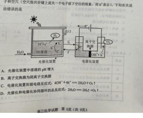 1天壹名校联盟·五市十校教研教改共同体·2024届高三12月大联考化学试卷答案