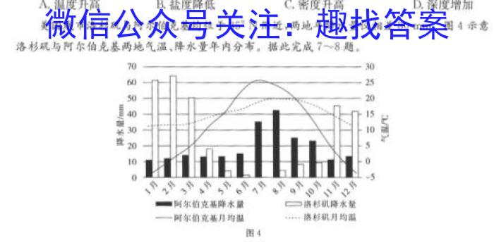 超级全能生·名校交流2024届高三第五次联考(4351C)(5月)地理试卷答案