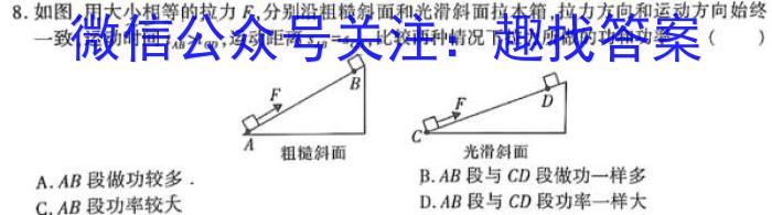 陕西省2024届九年级教学素养测评（三）A物理`