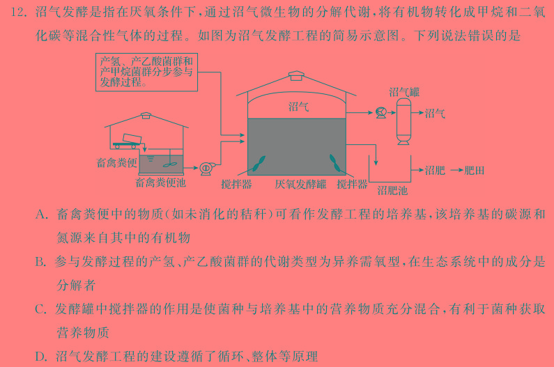 陕西省2023-2024学年高三第三次联考（月考）试卷生物学部分