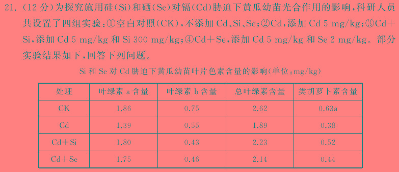 黑龙江齐齐哈尔普高联谊校高三11月联考(24024C)生物学试题答案