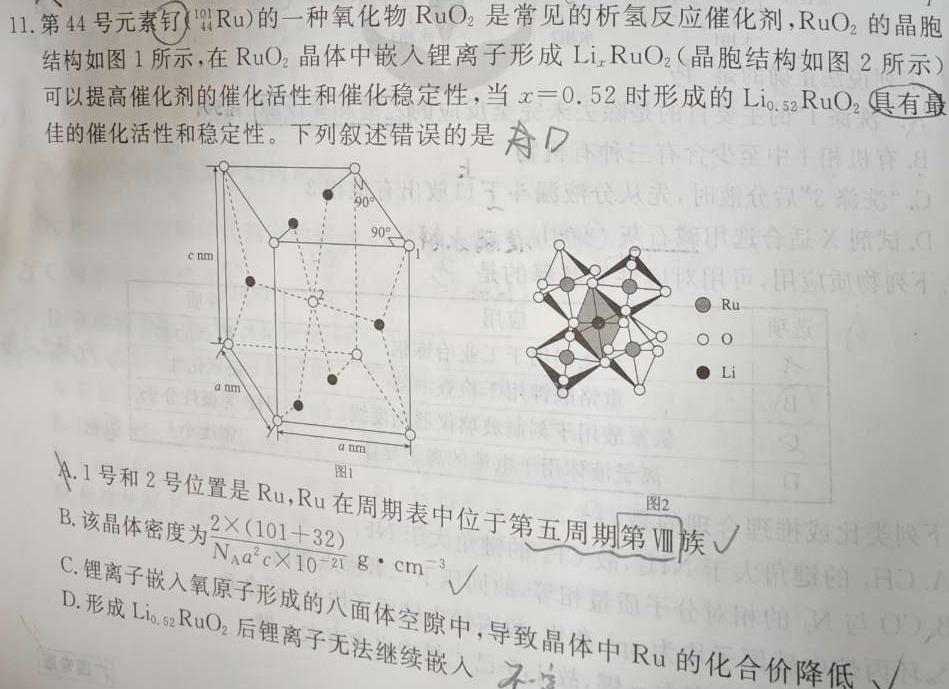 【热荐】衡水金卷先享题分科综合卷2024新高考化学