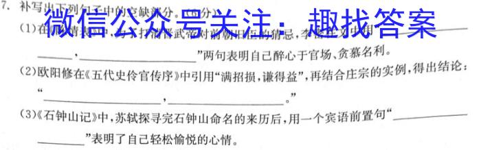河南省2024届九年级第三次综合素养评估/语文