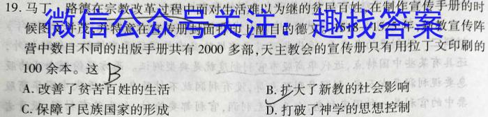 河南省2023-2024学年度高一年级期中考试卷（新教材）历史