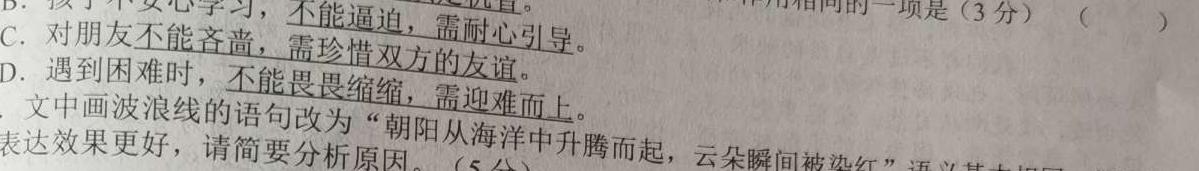 [今日更新]河北省沧州市2023-2024学年度九年级第一学期期中教学质量评估语文试卷答案