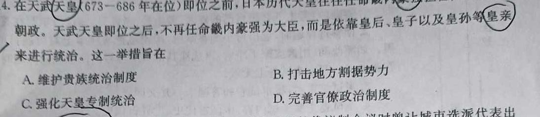 2024年普通高等学校招生统一考试 最新模拟卷(二)历史