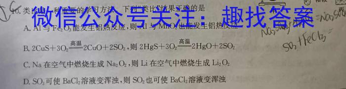 j河北省2024届九年级第三次月考化学试卷答案