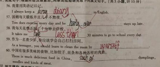 安徽省合肥市某校2023-2024学年九年级阶段检测 英语