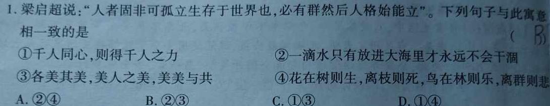 2024届国考卷14高考仿真考试(三)思想政治部分