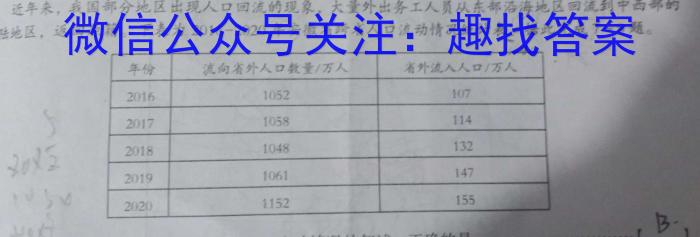 [今日更新]2024年河南省普通高中招生考试试卷 上上卷地理h