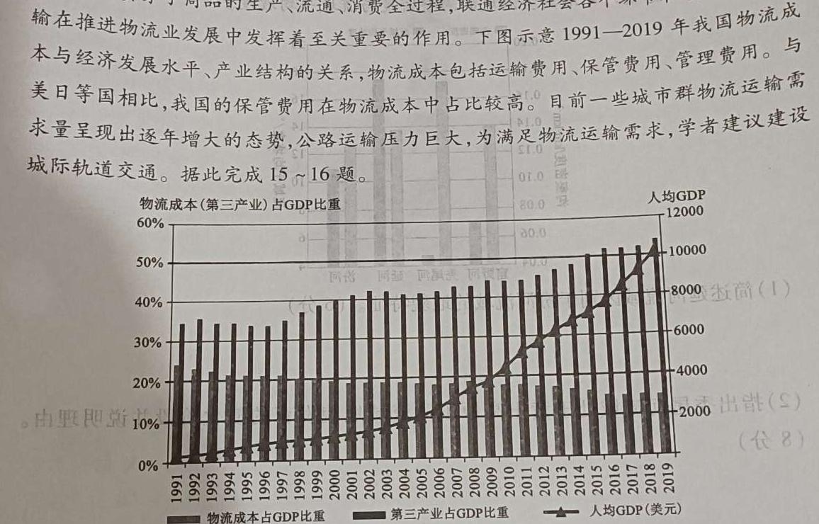 安徽省2023-2024学年度九年级调研检测地理试卷l